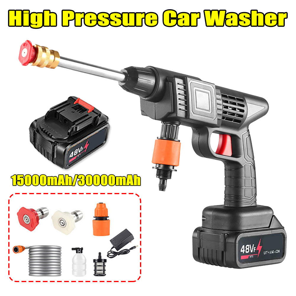 48V Cordless Portable Pressure Washer Gun with Dual Batteries & Carry Case