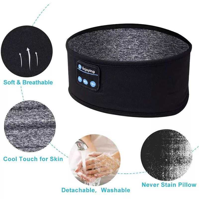 Wireless Bluetooth Music Headband With Built-In Headphones For Sports, Running, Gym, And Sleep – Comfortable Fabric Design With Hands-Free Calling