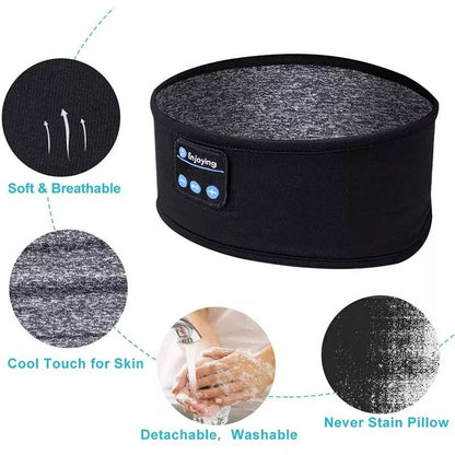 Wireless Bluetooth Music Headband With Built-In Headphones For Sports, Running, Gym, And Sleep – Comfortable Fabric Design With Hands-Free Calling