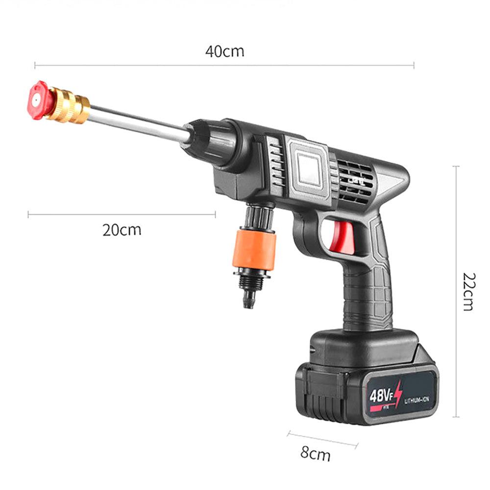 48V Cordless Portable Pressure Washer Gun with Dual Batteries & Carry Case