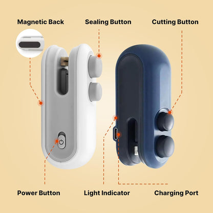 2-in-1 Mini Bag Sealer + Cutter (USB Rechargeable)