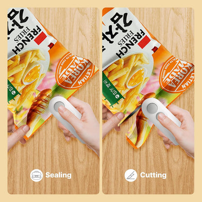 2-in-1 Mini Bag Sealer + Cutter (USB Rechargeable)